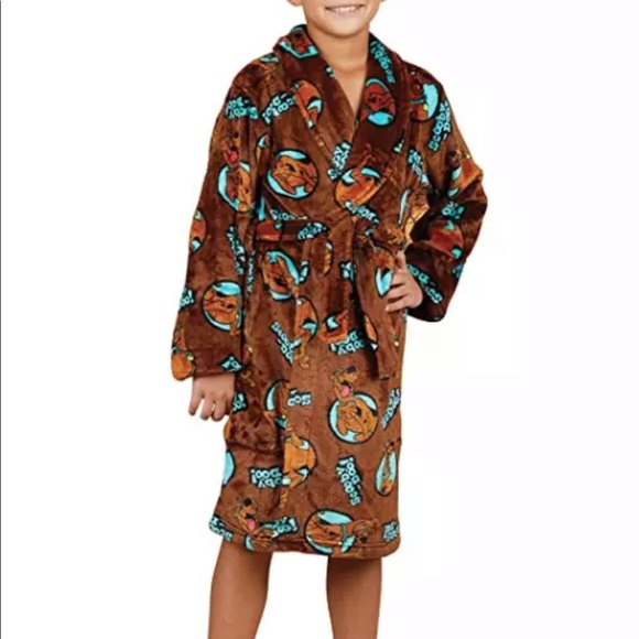 Scooby Doo Boys Brown Fleece Robe - Picture 2 of 4
